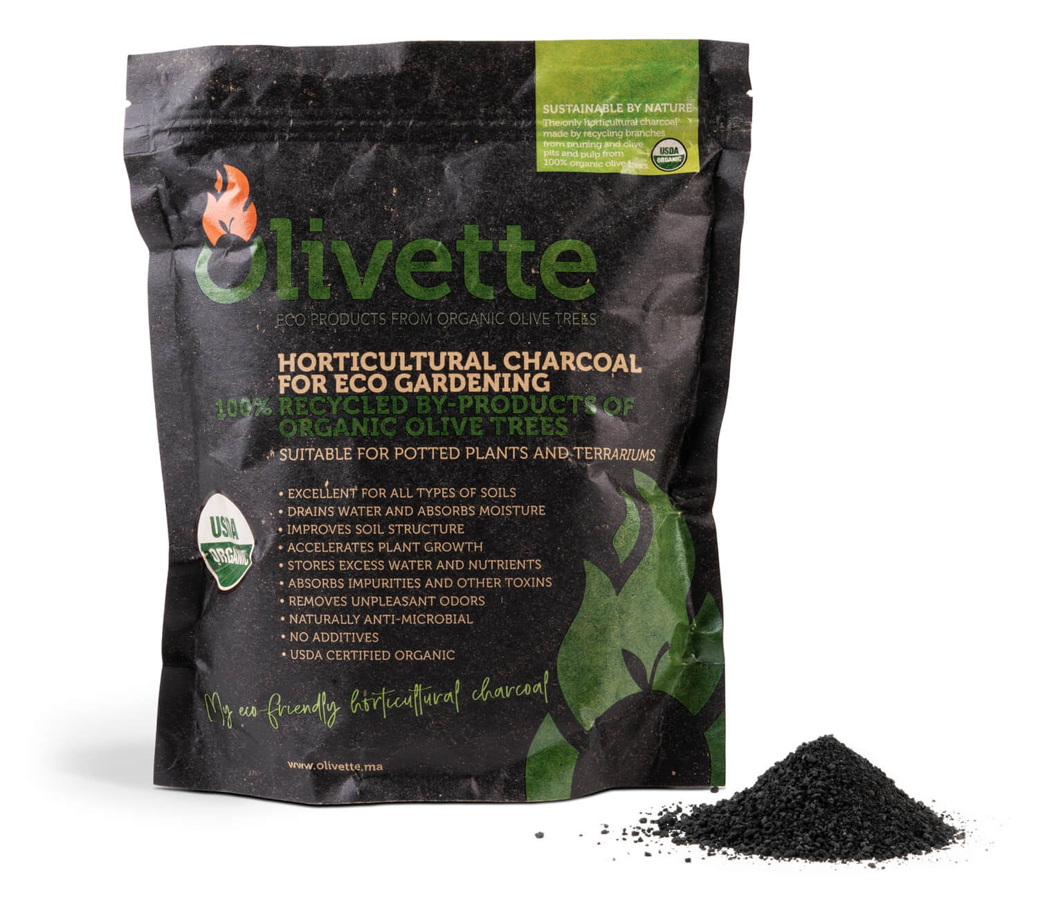 Olivette Horticultural charcoal for eco gardening